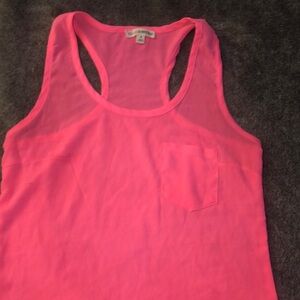 Pink armless tank top